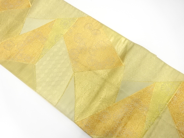 JAPANESE KIMONO / ANTIQUE FUKURO OBI / SILK / WOVEN KIKU